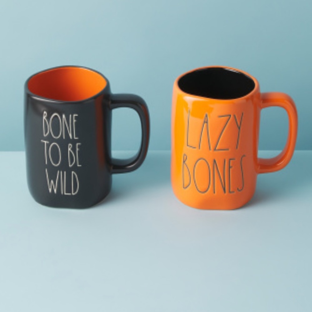Rae Dunn Halloween Bones Mug Set